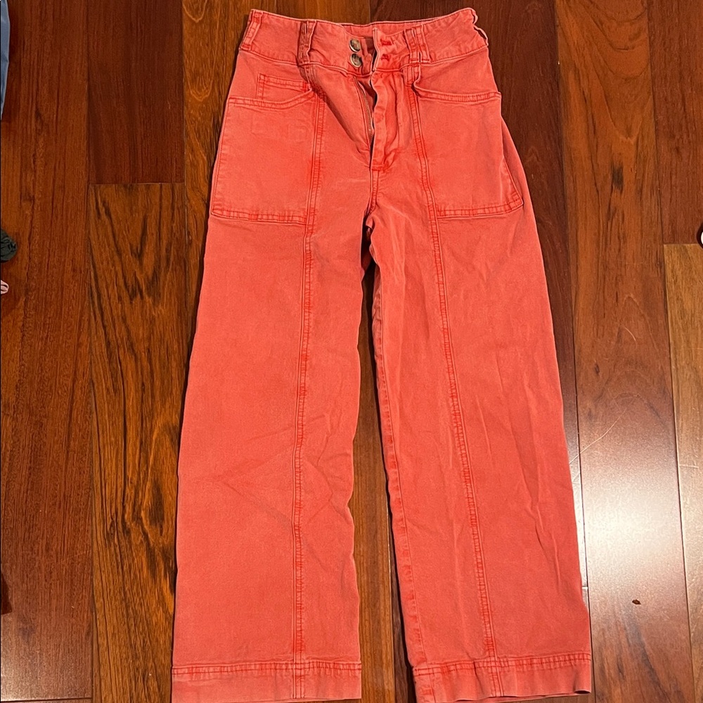 pilcro red denim pants